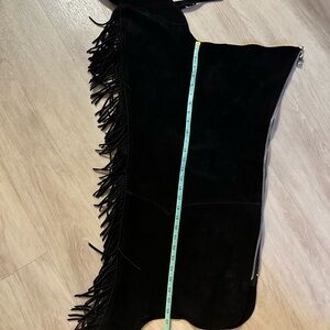 Black suede Youth chaps size 16